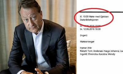 Kalenderpost avslører Gjelstens møte med departementet om hemmeligstemplet gift-plan